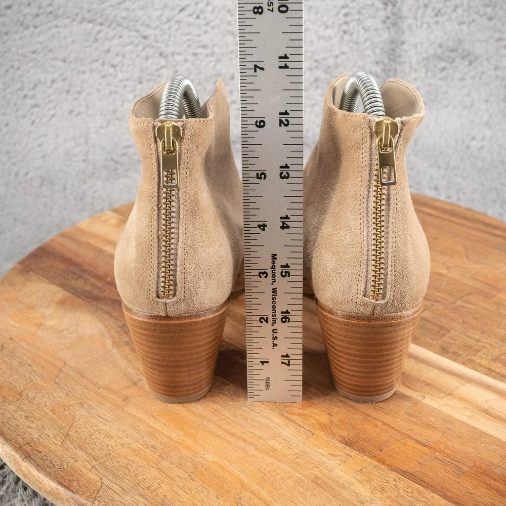 Vince Light Straw Suede‎ Leather Havana Bootie Size 7.5 M
